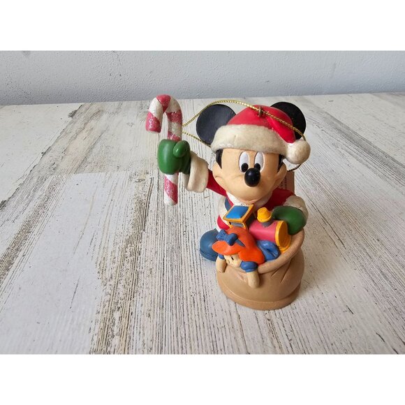 Vintage Mickey mouse Santa toy bag ornament Xmas tree Park - Picture 1 of 8